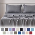 thumbnail image 1 of Jessy Home Bed Sheets Set 4 Piece Twin Sheet Set Silver Gray Cotton Blend Fitted Sheet, Flat Sheet & 2 Pillowcases Bedding Set, 1 of 10