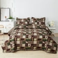 thumbnail image 1 of Jessy Home Bedding Cover Queen Size Microfiber Reversible Quilt Set Deer Bear 3 Piece Bed in a Bag Set, 1 of 8