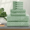thumbnail image 1 of Jessy Home Light Green Bath Towel set of 8, 2 Oversized Bath Towels, 2 Hand Towels, 4 Washcloths-600 GSM Soft Towel Set, 1 of 8