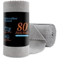 thumbnail image 1 of 80 Pack Cleaning Cloth Roll Grey Reusable Paper Towels 12"×12" Tear Away Cloth, Microfiber Towels for Cars, Wash Cloths, Lint Free Rags for Kitchen,Window,Cleaning Supplies, 1 of 8