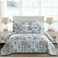 Jessy Home Ocean Beach Quilts Set Queen/Full Size Conch Seashell ...