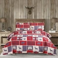 thumbnail image 1 of Jessy Home Plaid Quilt King Rustic Cabin Bedspread Coverlet Set Polyester Red Bedding, 1 of 9