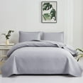Jessy Home Queen/Full Size Light Gray Quilt Set Microfiber Floral