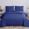 thumbnail image 1 of Jessy Home Queen/Full Size Navy Quilts Floral Microfiber Bedspread Coverlet Set, 1 of 7