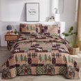 thumbnail image 1 of Jessy Home Rustic Lodge Bedding King Moose Quilt Plaid Patchwork Bear Poly Fill Quilt Bedspread Coverlet, 1 of 9