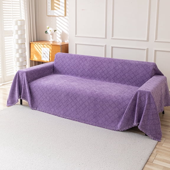 Jessy Home Sofa Cover Slipcover Couch Cover Protector Durable Multi-Function Furniture Cover for Dogs Cats Home Decor sofa covers for living room 71"x 134"Purple