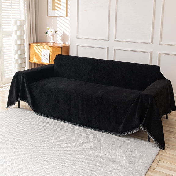 Jessy Home Sofa Cover Slipcover Couch Cover Protector Durable Multi-Function Furniture Cover for Pets Dogs Cats Home Decor Sofa Covers for Living Room 71"x 150"Black