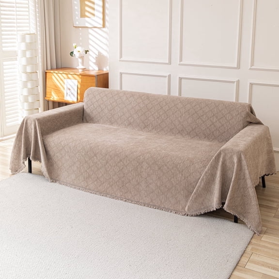 Jessy Home Sofa Cover Slipcover Couch Cover Protector Durable Multi-Function Furniture Cover for Pets Dogs Cats Home Decor Sofa Covers for Living Room 71"x 150"Light Coffee