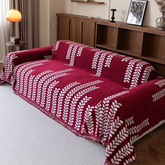 Jessy Home Sofa Cover ,Couch Cover Protector Durable Multi-Function Furniture Cover for Dogs Cats Home Decor ( 71"x 134"Red Wine)