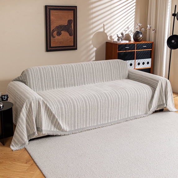 Jessy Home Sofa Cover Slipcover Couch Cover Protector Durable Multi-Function Furniture Cover for Dogs Cats Home Decor 71"x 150"Beige