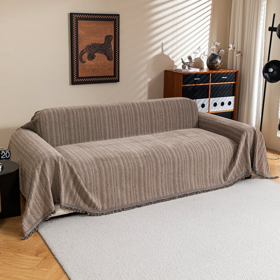 Jessy Home Sofa Cover Slipcover Couch Cover Protector Durable Multi-Function Furniture Cover for Dogs Cats Home Decor 71"x 150"Brown