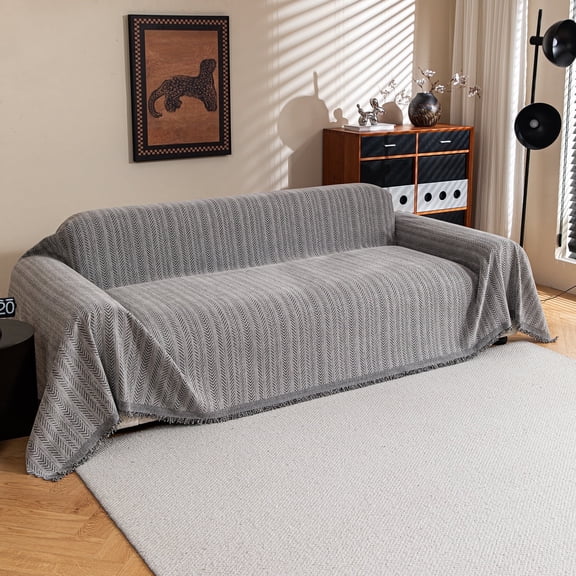 Jessy Home Sofa Cover Slipcover Couch Cover Protector Durable Multi-Function Furniture Cover for Dogs Cats Home Decor 71"x 150"Light Gray