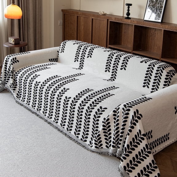 Jessy Home Sofa Covers Couch Cover Sofa Slipcover for Most Shape Sofas Multi-Function Furniture Cover for Pets Cats Dogs Home Decor 71"x 150"White Black