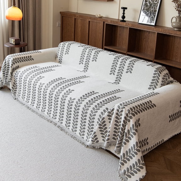 Jessy Home Sofa Cover Slipcover Couch Cover Protector Durable Multi-Function Furniture Cover for Dogs Cats Home Decor 71"x 150"White Gray