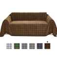 thumbnail image 1 of Jessy Home Sofa Cover Couch Cover Protector L Shaped Couch Cover Durable Multi-Function Furniture Cover Living Room Sofa Throws Sofa Slipcovers for Pets 71"x 118"Dark Coffee, 1 of 9
