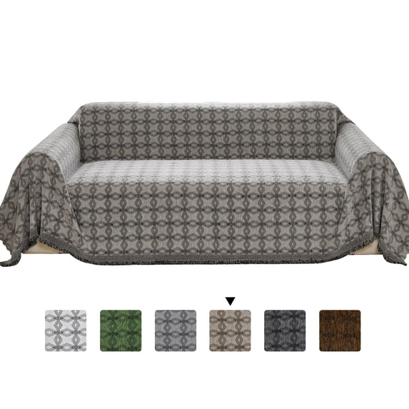 Jessy Home Sofa Cover Couch Cover Protector L Shaped Couch Cover Durable Multi-Function Furniture Cover Living Room Sofa Throws Sofa Slipcovers for Pets 71"x 150"Light Coffee