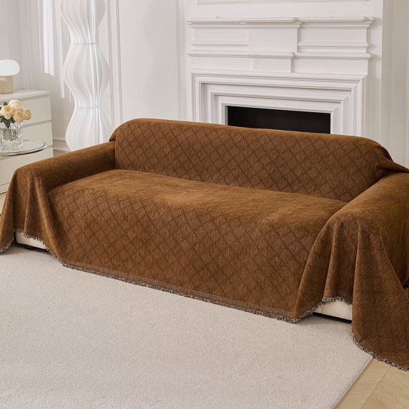 Jessy Home Sofa Cover Slipcover Couch Cover Protector Durable Multi-Function Furniture Cover for Pets Dogs Cats Home Decor Sofa Covers for Living Room 71"x 150"Dark Brown