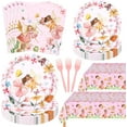 thumbnail image 1 of Jestar 98 Pcs Fairy Party Decorations Supplies Plates and Napkins Sets for Berry First Birthday, 1 of 6