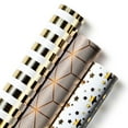 thumbnail image 1 of Jestar White & Gold Foil Wrapping Paper, Gift Wrap for Birthday, 3 Rolls - 17 x 120 Inch Per Roll, 1 of 7