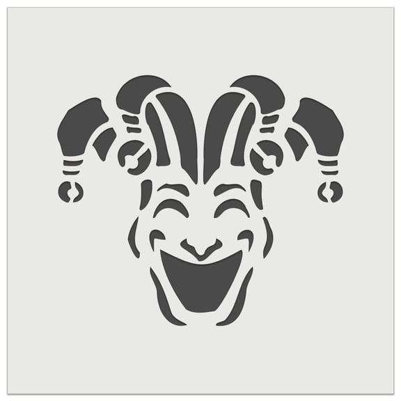 Jester Clown Joker Face Mardi Gras DIY Cookie Wall Craft Stencil - 3.5 Inch