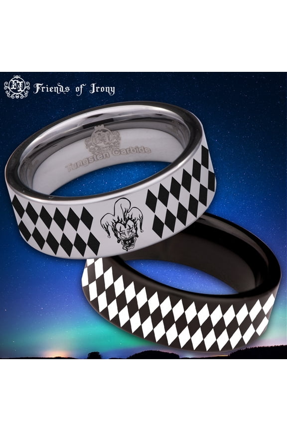 Jester Clown Tungsten Carbide Ring
