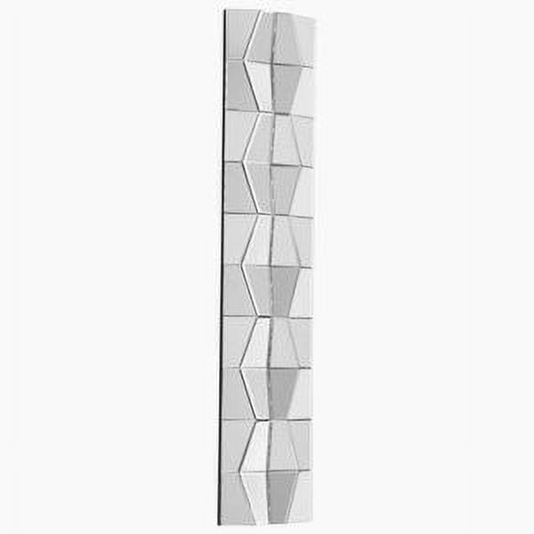 Contemporary Frameless Silver Wood Rectangular Mirror 12"x59"