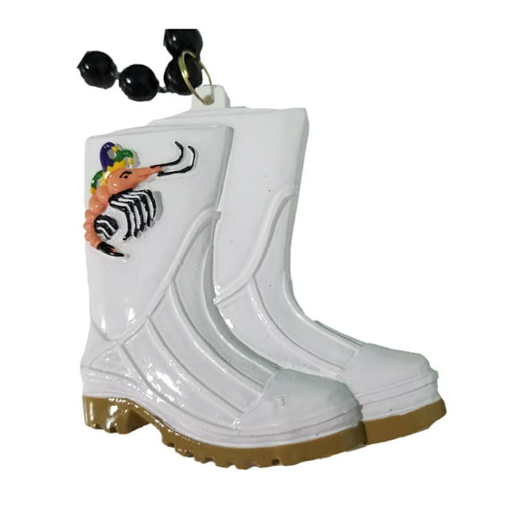 Jester Shrimp White Boots Mardi Gras Necklace Beads Favors