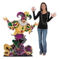 thumbnail image 1 of Fun Express Jester Mardi Gras Cardboard Stand-Up 1 Piece 56 Inch Tall, 1 of 7