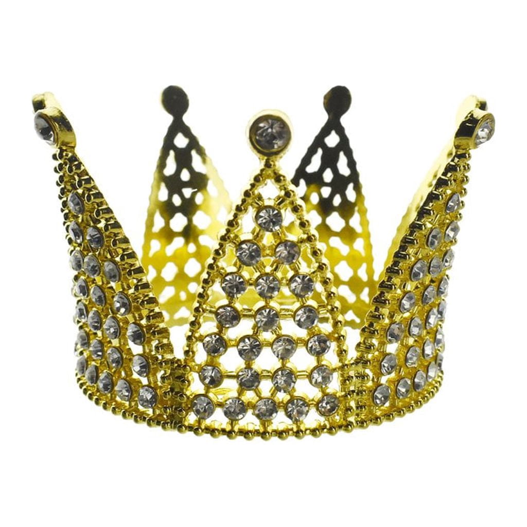 Jester Style Rhinestone Accents Alloy Crown, 3-1/4-Inch 