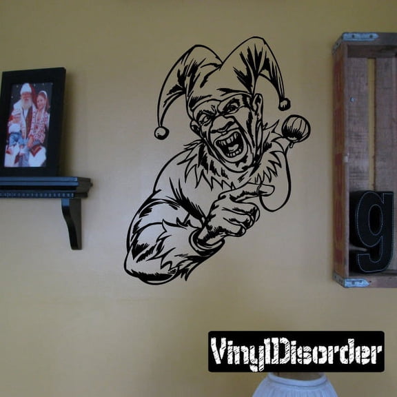 Jester with Pumpkin on a String Decal - 36 Inches