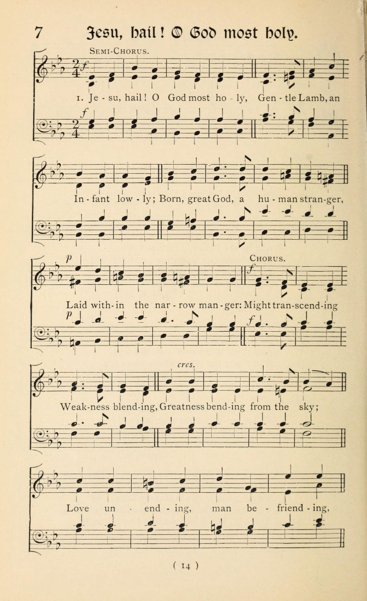 Jesu Hail O God most Holy 1 Christmas Carols New & Old 1850 Canvas Art - (18 x 24)