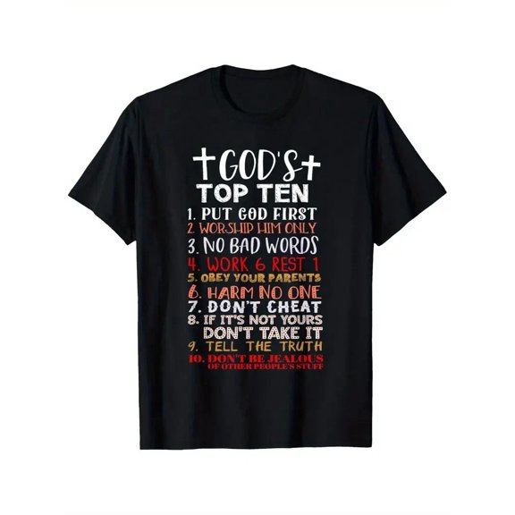 Jesus 10 Commandments Christian Bible Verse Scripture Stone Tablet T-Shirt