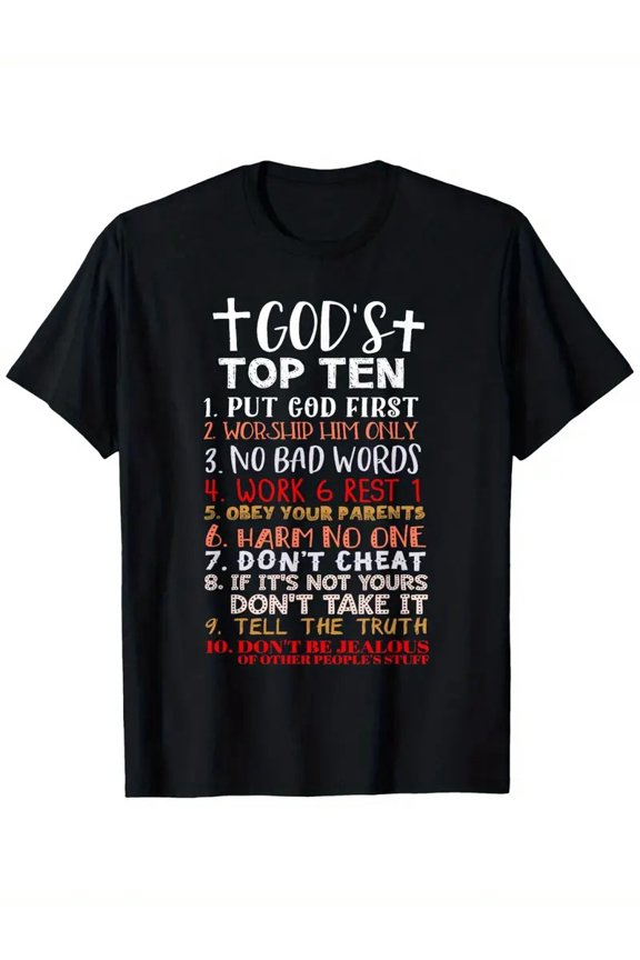 Jesus 10 Commandments Christian Bible Verse T-Shirt All Size S-5XL