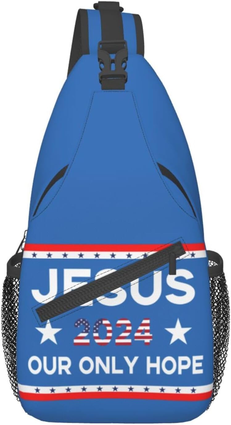 Jesus 2024 Our Only Hope Sling Bag Crossbody Hiking Travel Chest Bags Backpack Shoulder Daypack for Women Men