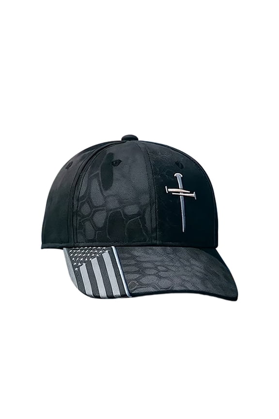 Jesus 3 Nail Cross Hat Christian Religious Gifts for Christma with Embroidered - Adjustable Snapback Baseball Cap
