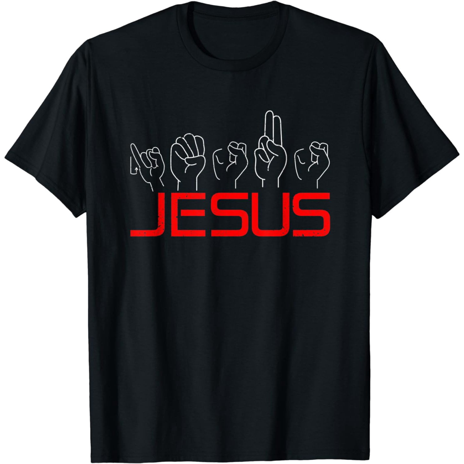 Jesus ASL American Sign Language Christian Deaf Awareness T-Shirt ...