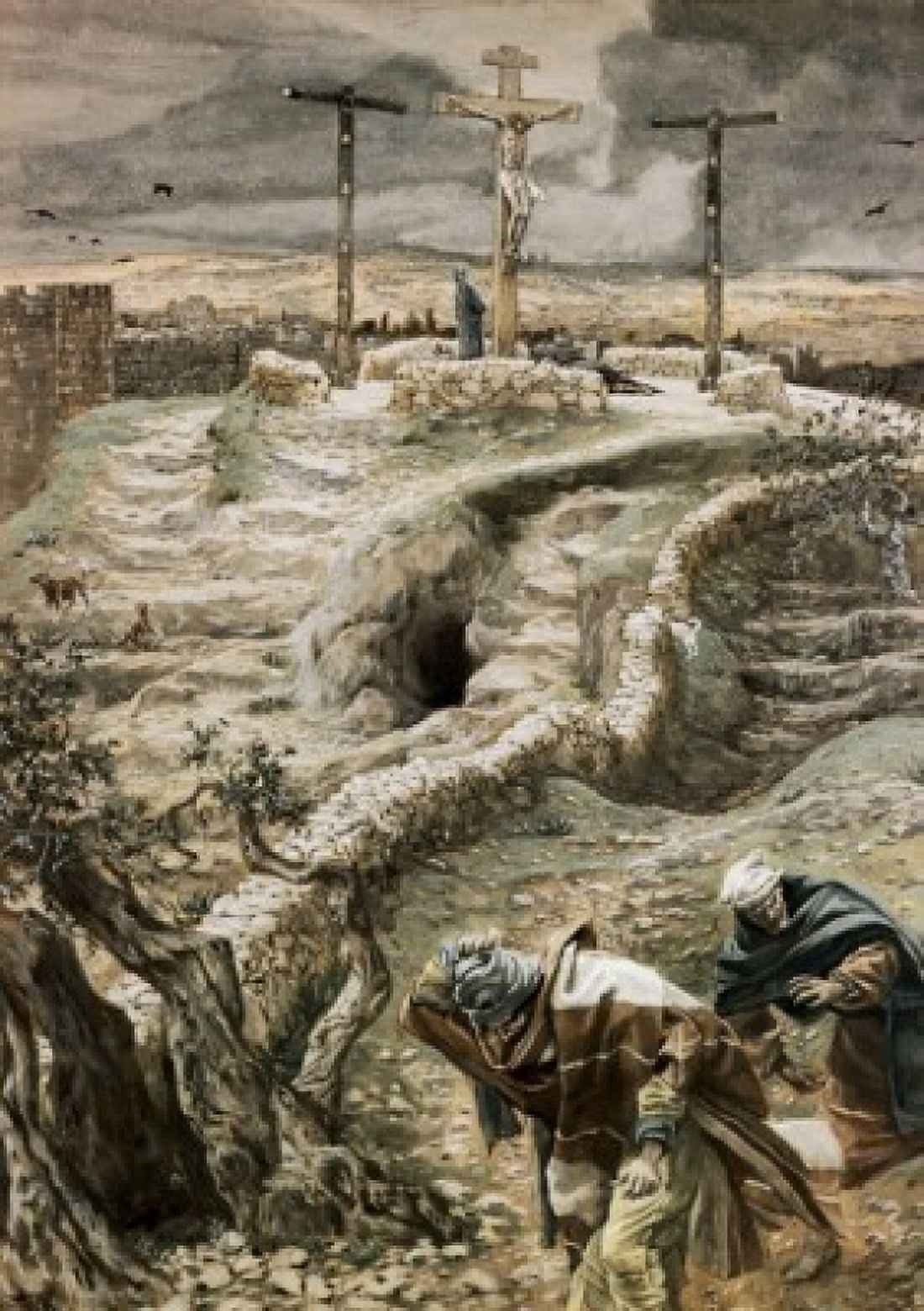 Jesus Alone on the Cross James Tissot (1836-1902French) Canvas Art - James Tissot (18 x 24)