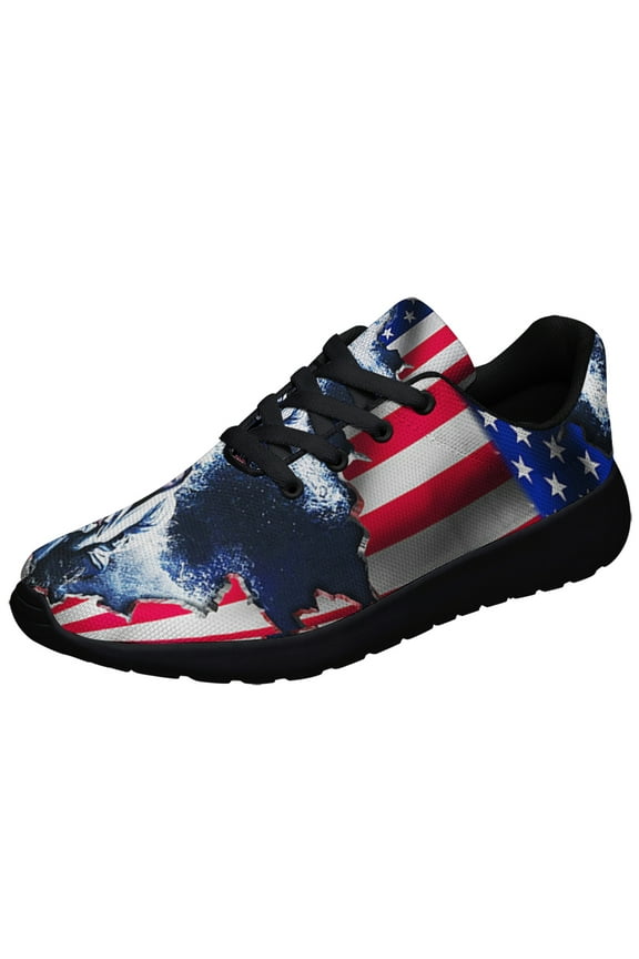 Jesus American flag Shoes Sneakers for Women Men Black Size 9