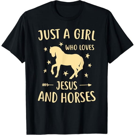 Jesus And Horses For Girls Teens Women Horse Lover Christian T-Shirt