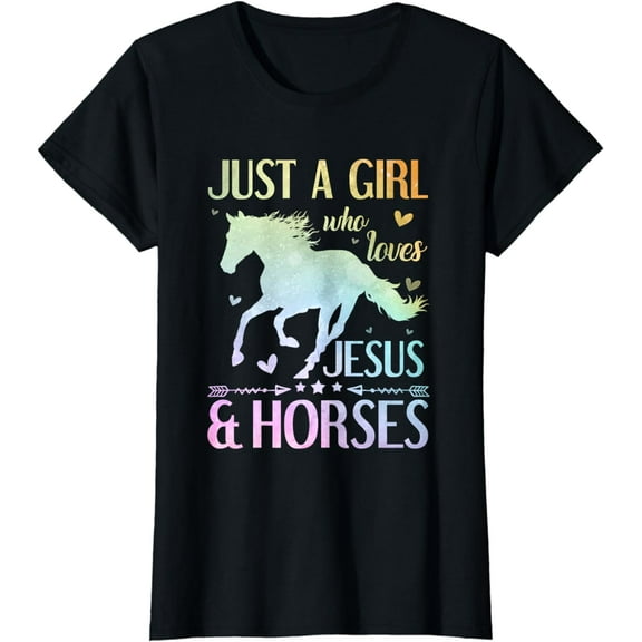 Jesus And Horses, Horse Gifts For Girls, Women T-Shirt