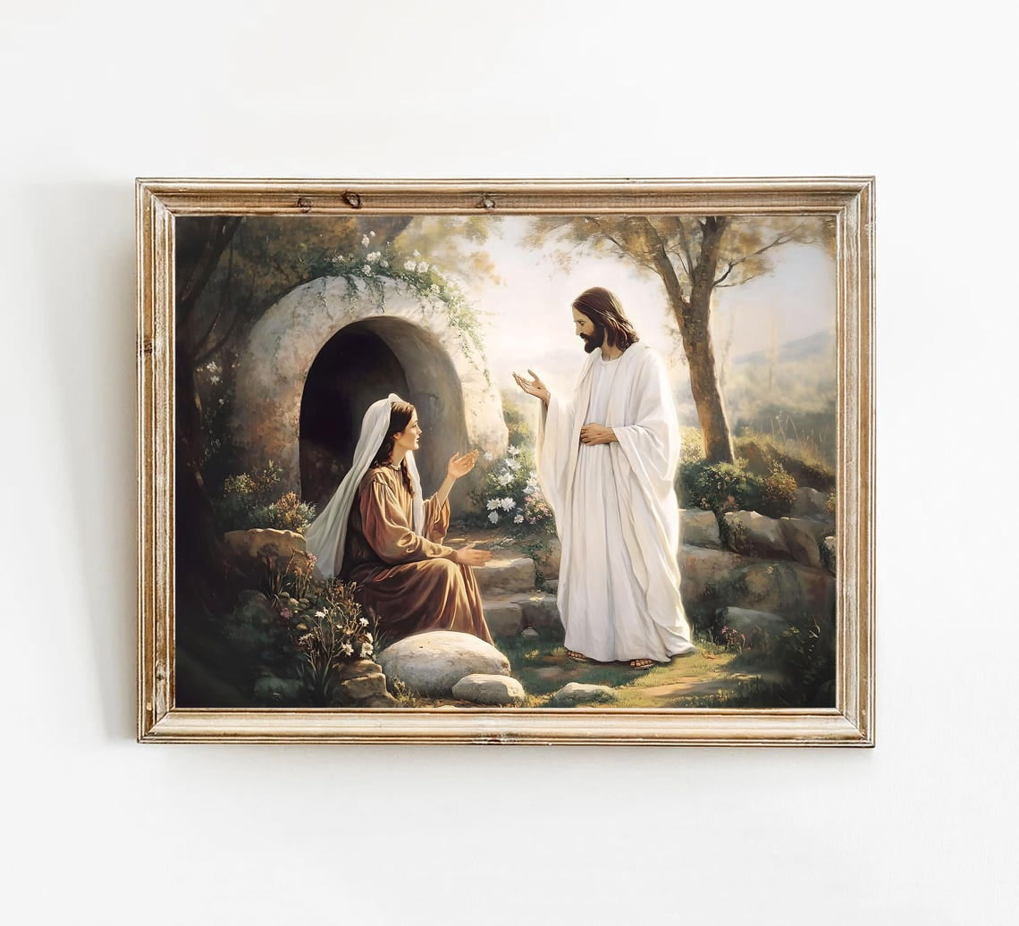 Jesus And Mary Magdalene Art Print: Christian Easter Decor (Digital ...