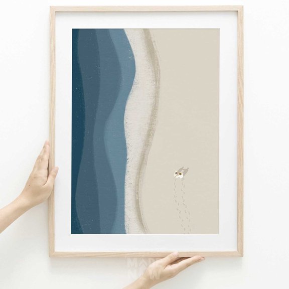 Jesus And Peter, Christian Modern Bible Art Print, Do You Love Me, After Resurrection, Coastal Beach, Bible Sketches, Wall Art, Unfreamed 8x10