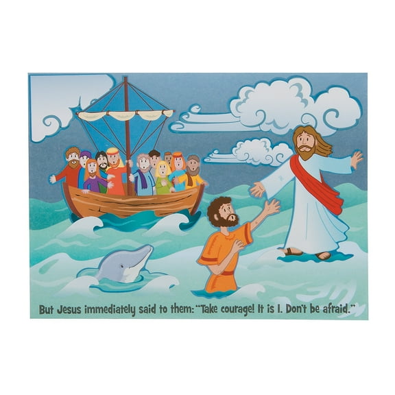 Jesus And Peter Walk On Water Mas - Stationery - 24 Pieces
