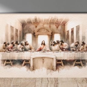 Jesus And The Last Supper Painting Christian Home Decor Poster, Poster Home Decor, Poster Only