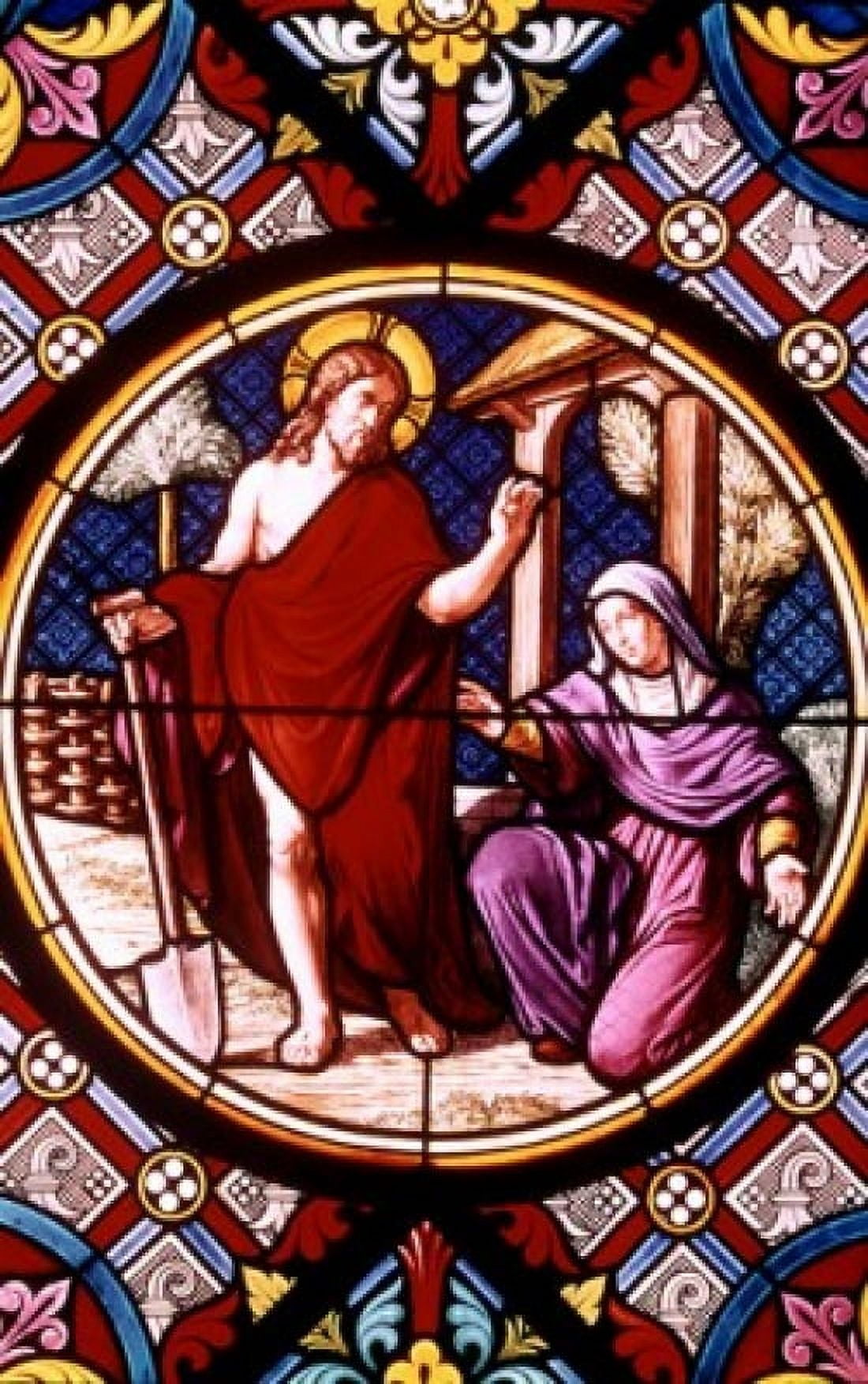 Jesus And The Woman Of Samaria Stained Glass Canvas Art - (18 x 24)