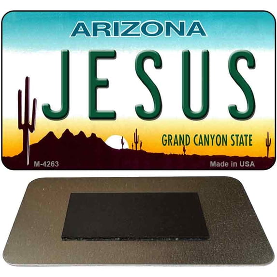 Jesus Arizona State License Plate Tag Magnet M-4263 3.5" x 2" Magnet (M)