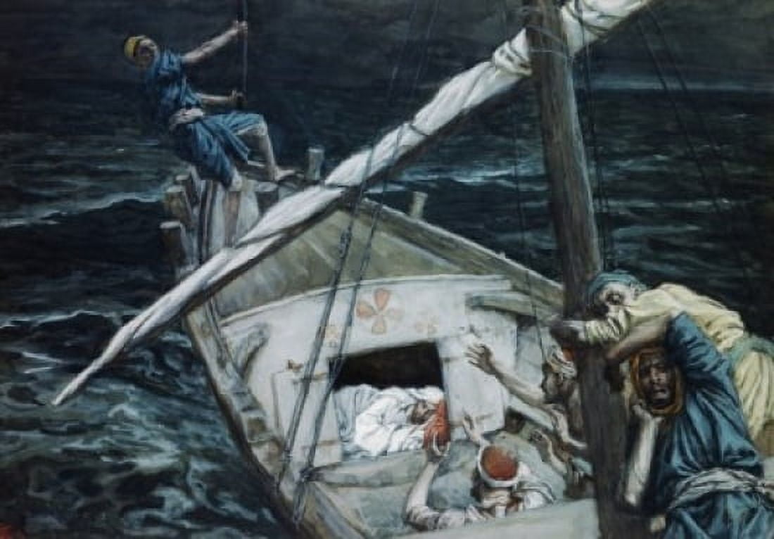 Jesus Asleep During the Storm James Tissot (1836-1902 French) Canvas Art - James Tissot (24 x 36)