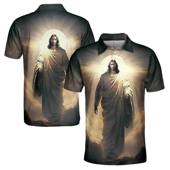 Jesus Aureola Jesus Come To The Sheep Men's Polo Shirt S-5XL