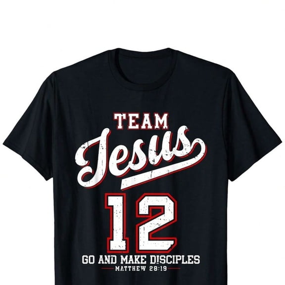 Jesus Baseball Team B1O T-S1Hirt-100% Cotton, S1Hort eeve, Crew Neck T-S1Hirt With Inspiring Matthew 28_19 ScR1ipture-Perfect For Outdoor Spor And C1Asual Wear