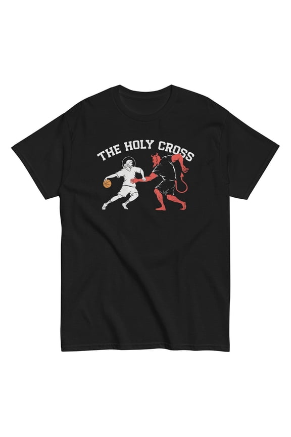 Jesus Basketball Crossover Graphic T-Shirt Faith Sports Design Holy Cross Style T-Shirt All Size S-5XL